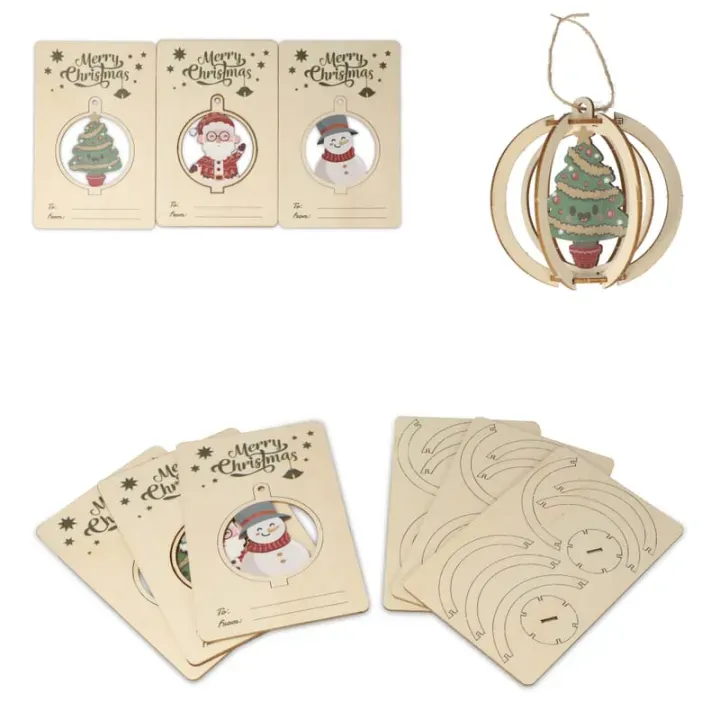 InSideOut FSC Wooden Christmas ornament set of 3 - LT57400 (gadzety reklamowe)